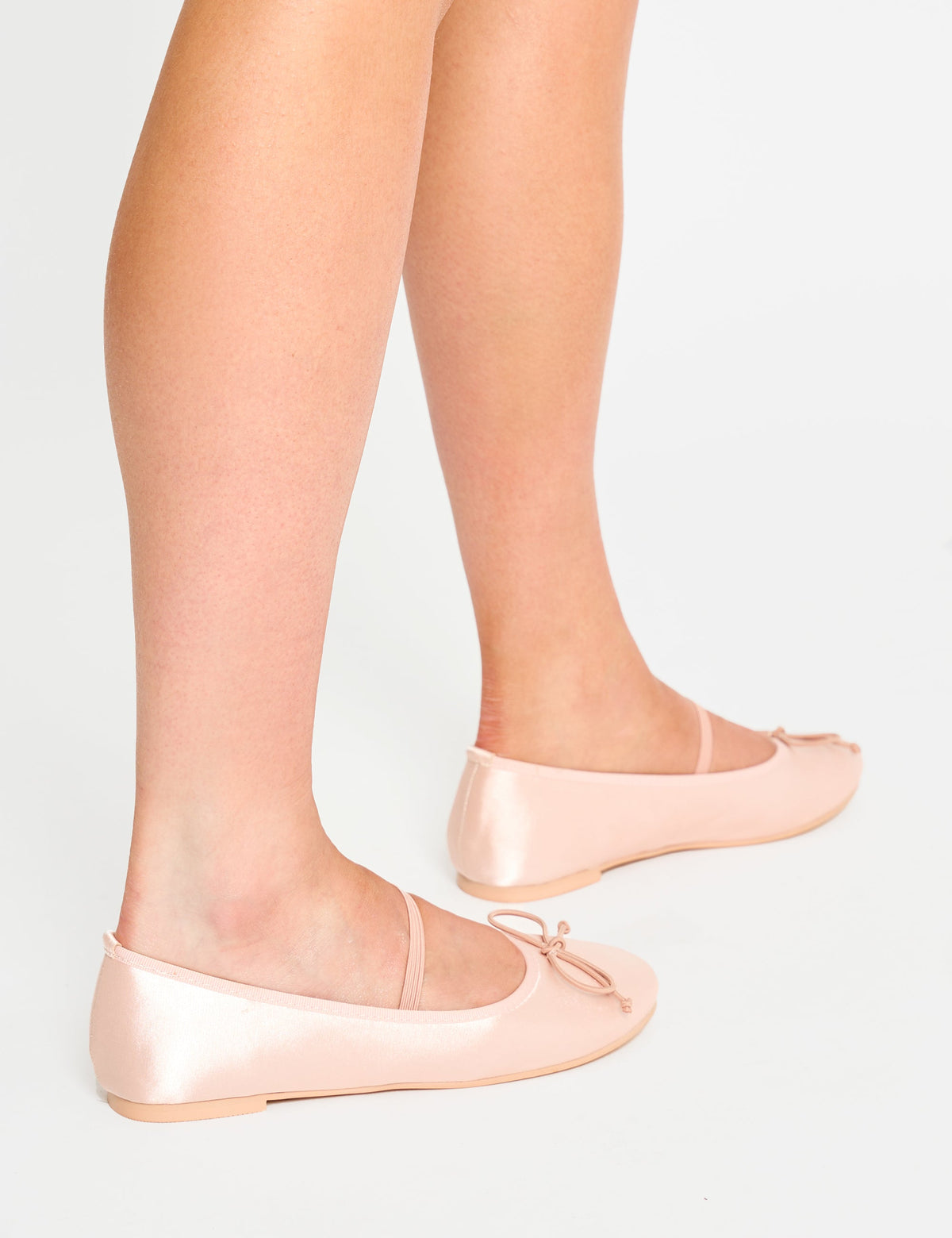 Alexia Pink Satin Flat Ballet Pumps