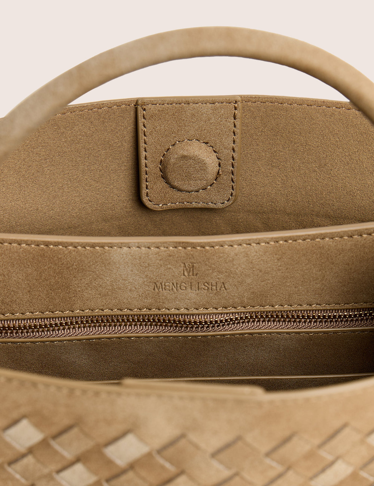 The Daria Beige Suedette Weave Medium Tote Bag