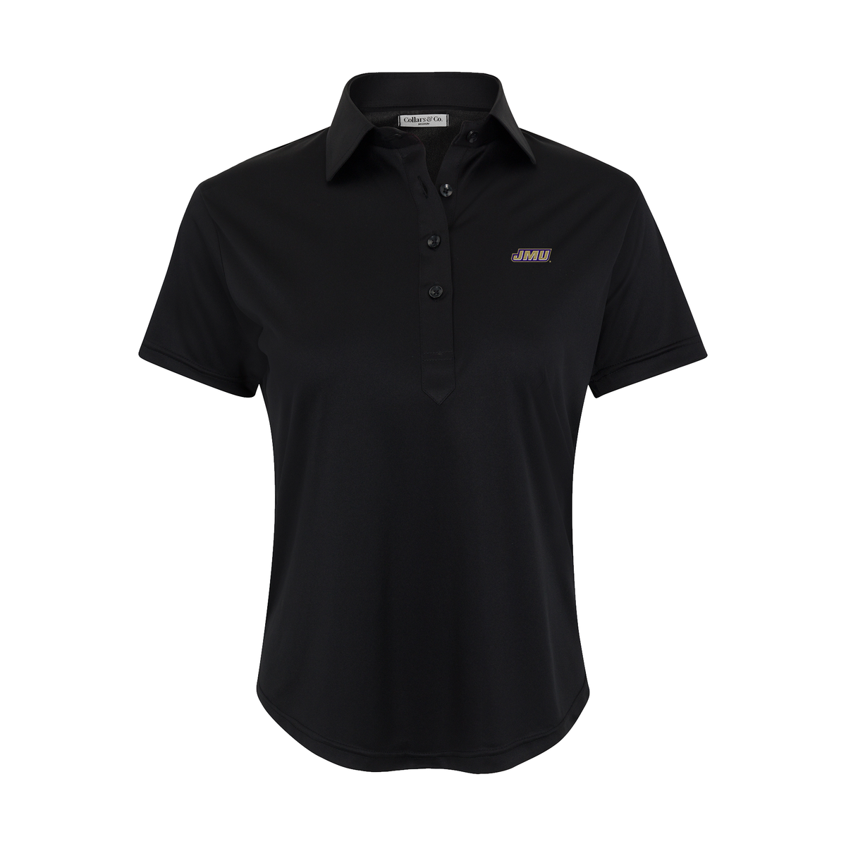 James Madison Women's Cap Sleeve Semi Spread Polo Black