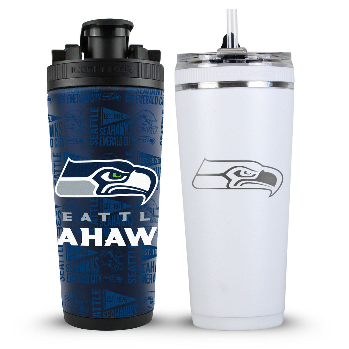 Seattle Seahawks 4D Shaker & Flex Bottle Bundle