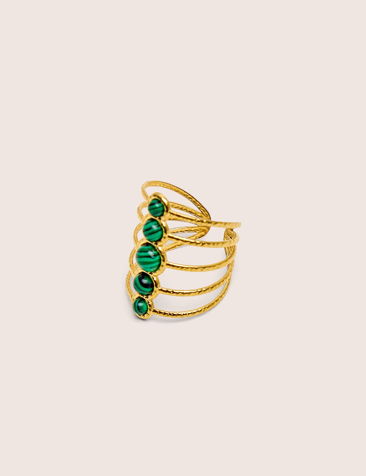 Adjustable Layered Resin Detail Ring in Gold