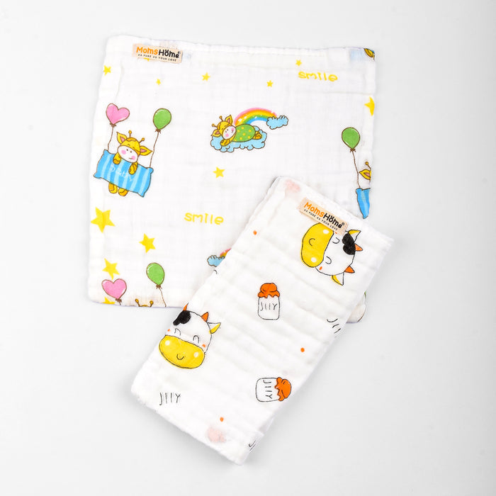 Baby Unisex Cotton Nappy Time Combo - Multicolor -8 Items