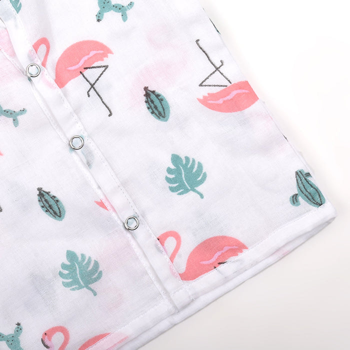 Baby Unisex Organic Cotton Muslin Full Sleeves Jhabla | Whale, Flamingo | Pack of 2