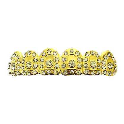 Iced Out Gold Grillz Top