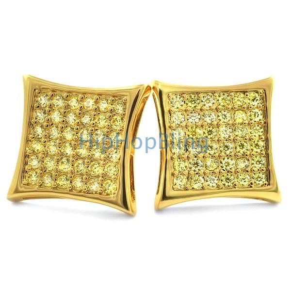 Kite 72 CZ Stones Lemonade Hip Hop Earrings