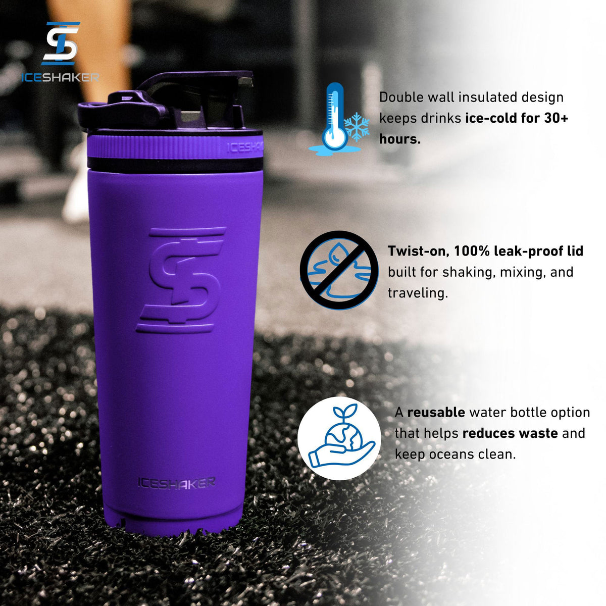 Ice Shaker Matte Series 26oz Shaker Bottles