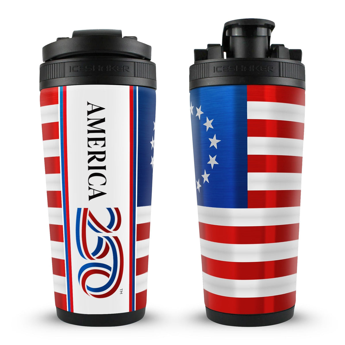 Ice Shaker Allegiance Series 26oz Shaker Bottle - Betsy Ross Flag