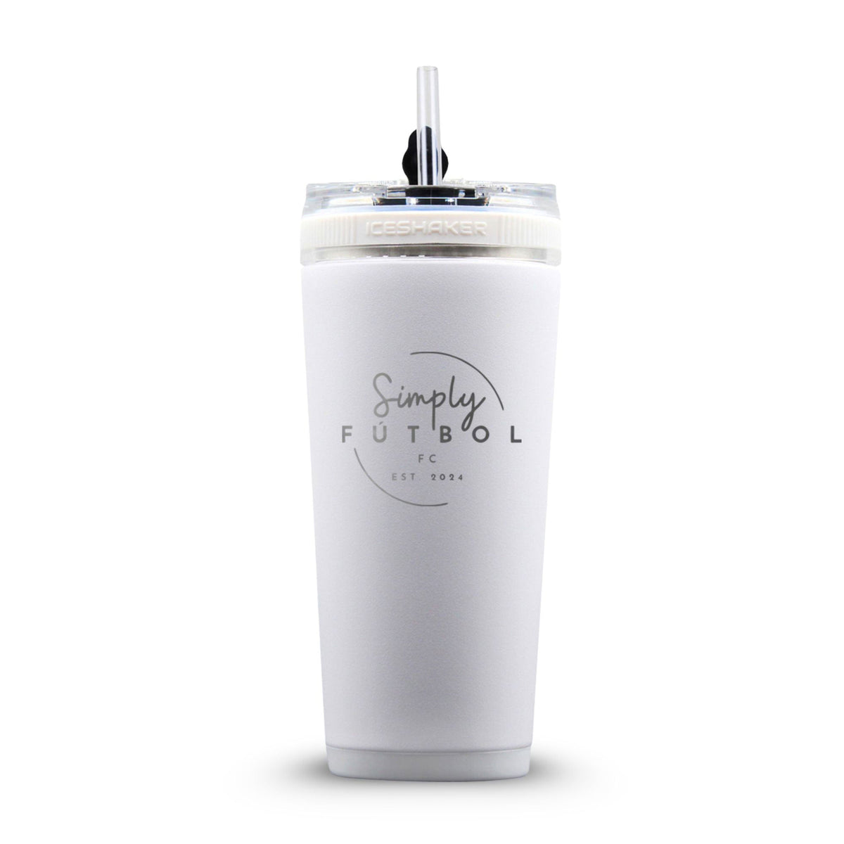 Custom Simply Futbol FC 26oz Flex Bottle - White