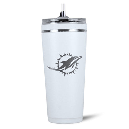 Officially Licensed Miami Dolphins 26oz Flex Bottle - White