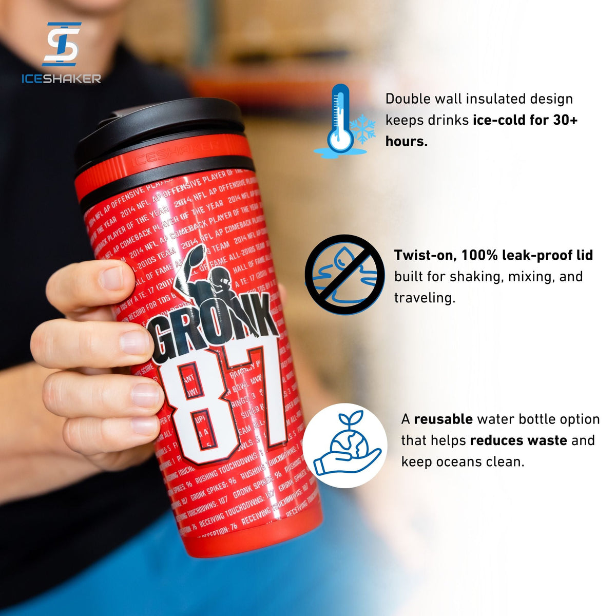 Ice Shaker 4D Series 26oz Shaker Bottles