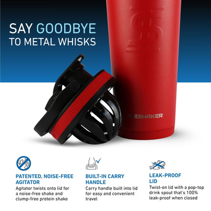 Ice Shaker Matte Series 26oz Shaker Bottle - Red
