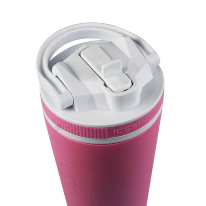 26oz Sport Lid & Internal Straw - White Lid with Pink Band