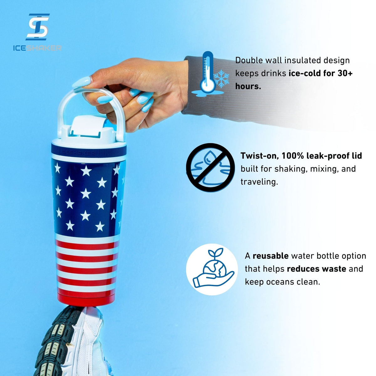 Ice Shaker Allegiance Series 26oz Shaker Bottles