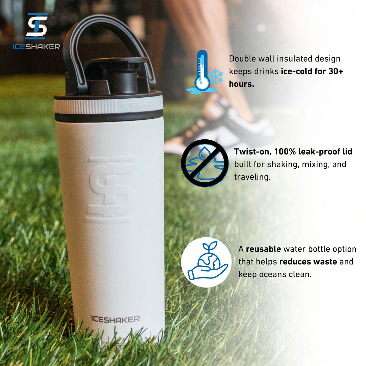 Officially Licensed Atlanta Falcons 26oz Ice Shaker - White
