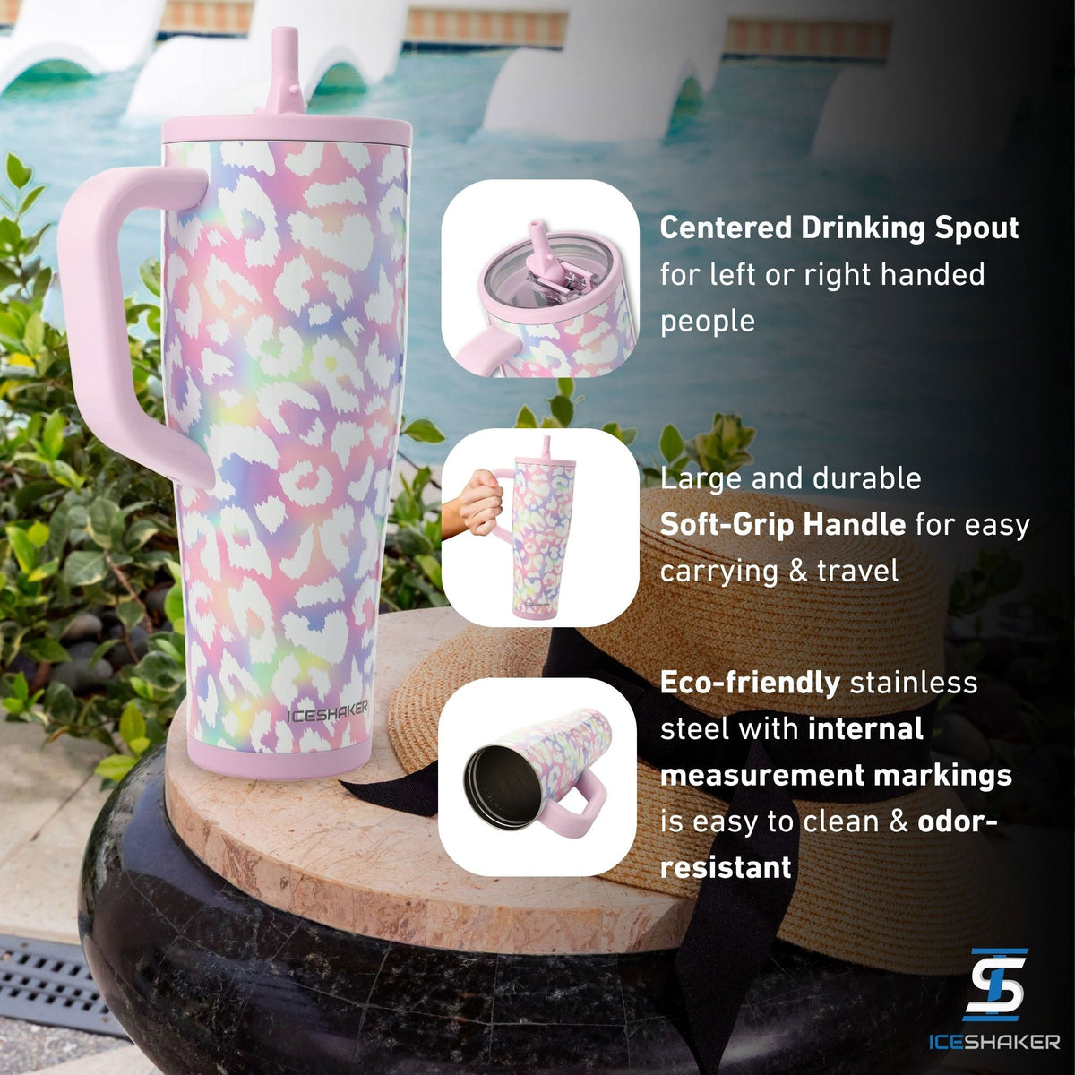 32oz Legend Series Shaker Bottle - Unicorn Leopard