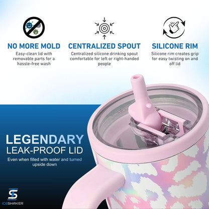 32oz Legend Series Shaker Bottle - Unicorn Leopard