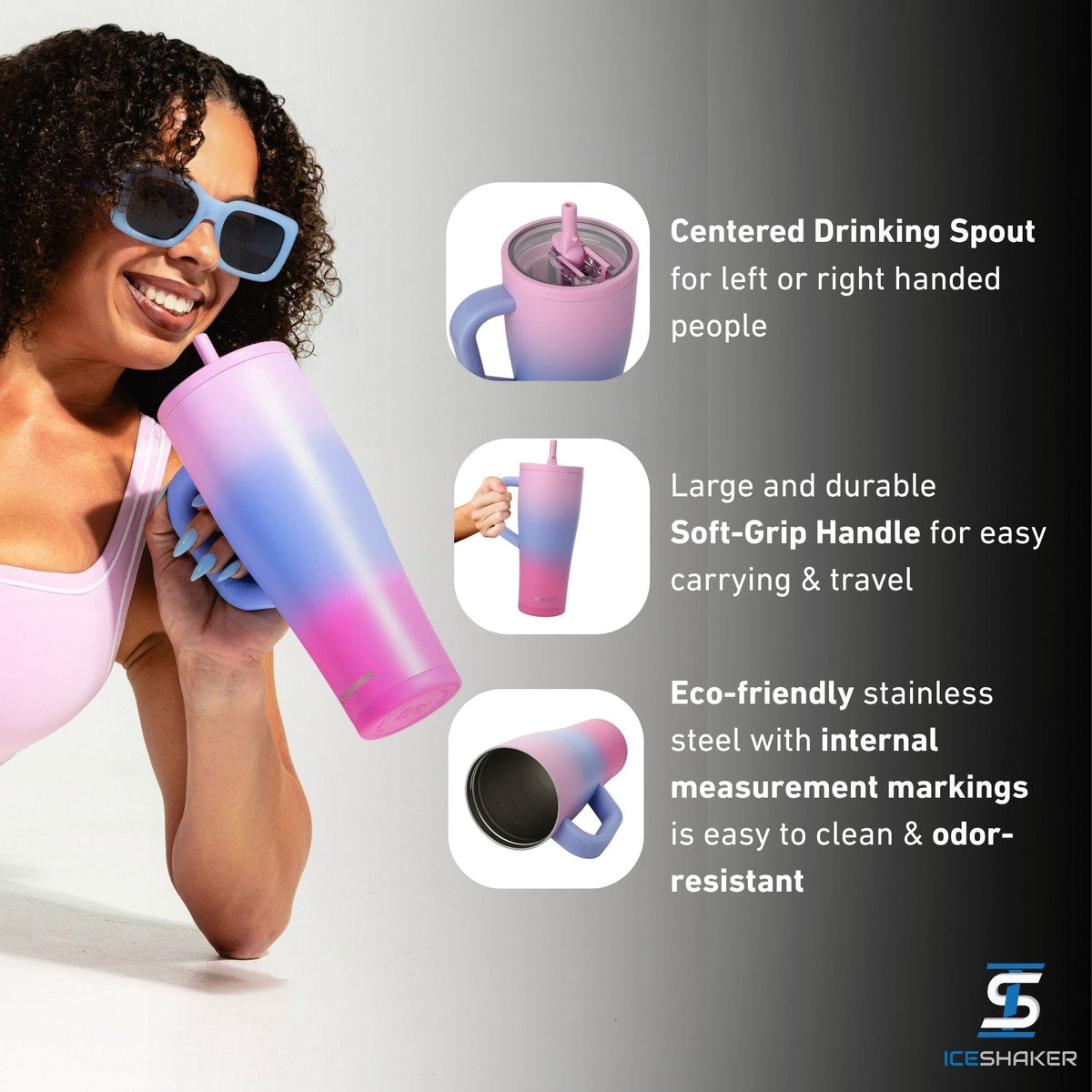 40oz Legend Series Shaker Bottle - Periwinkle Haze