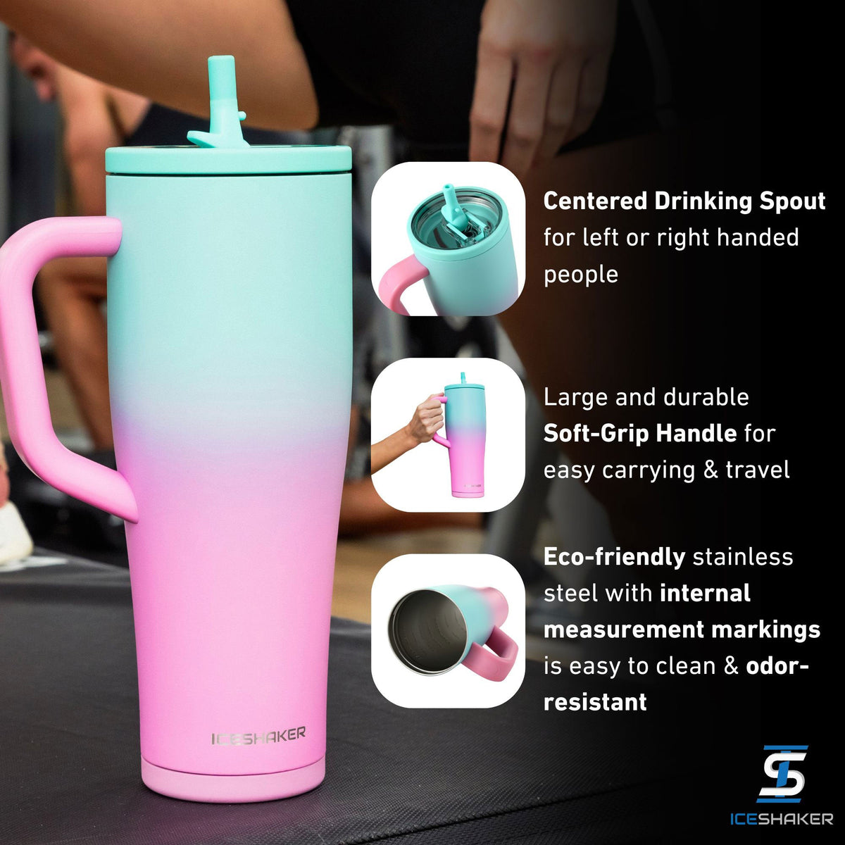 32oz Legend Series Shaker Bottle - Pink Mint Ombre