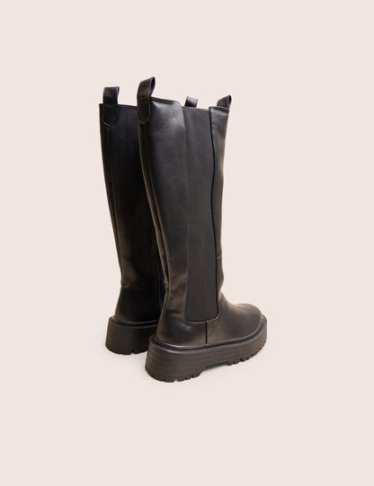 Andi Black Knee high Chunky Sole Boots