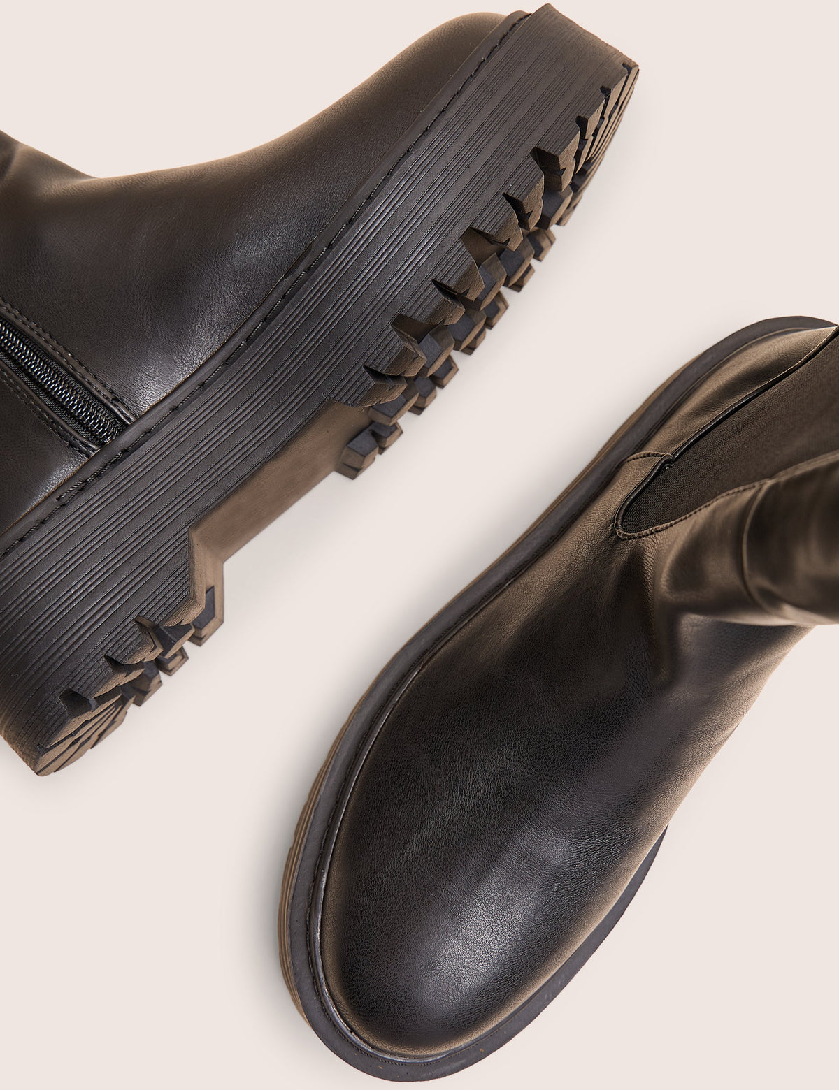 Andi Black Knee high Chunky Sole Boots