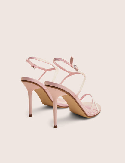 Samba Baby Pink Satin Strappy Barely There Stiletto High Heels