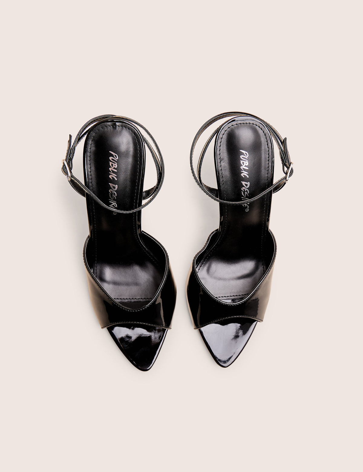 Caught on Black Peep Toe Curved High Heel