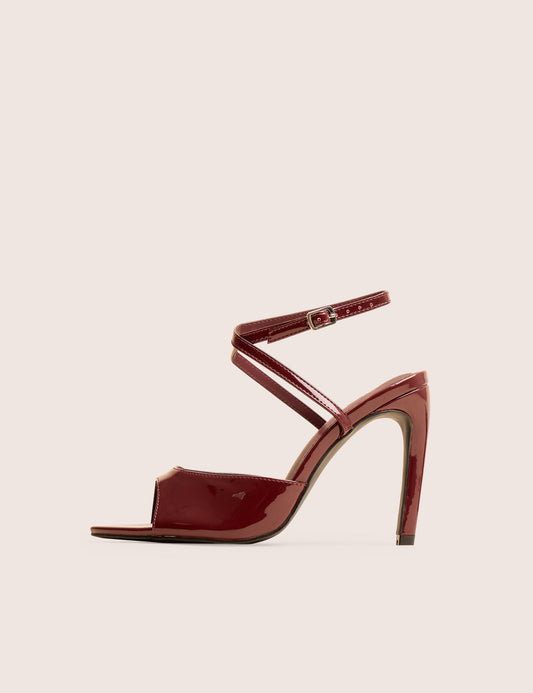 Caught on Wine Peep Toe Curved High Heel