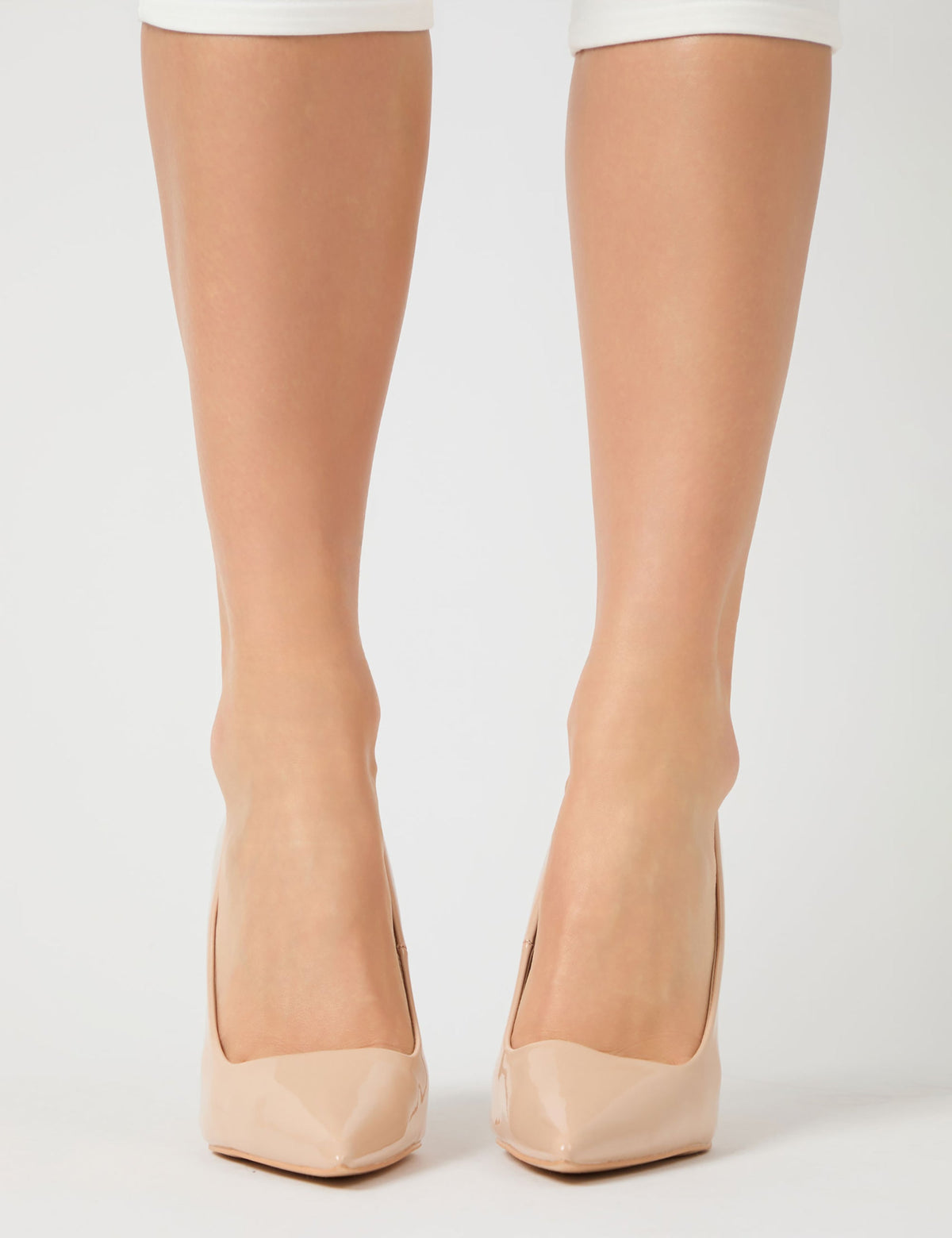 Caviar Nude Patent Pu Court Stiletto High Heels