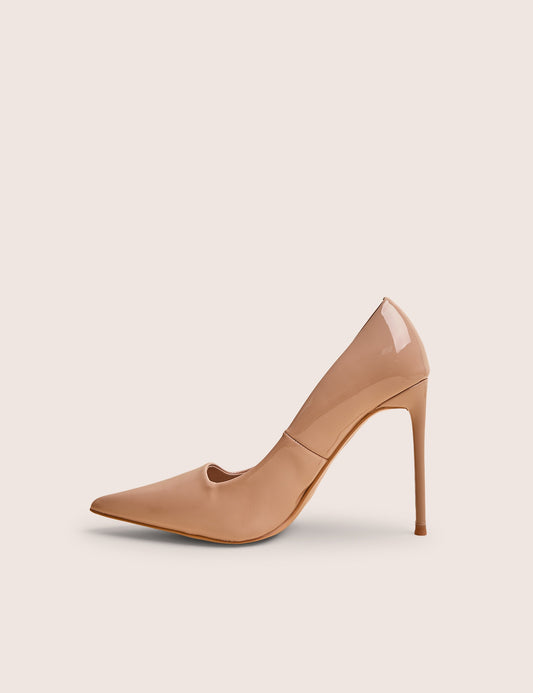 Caviar Nude Patent Pu Court Stiletto High Heels