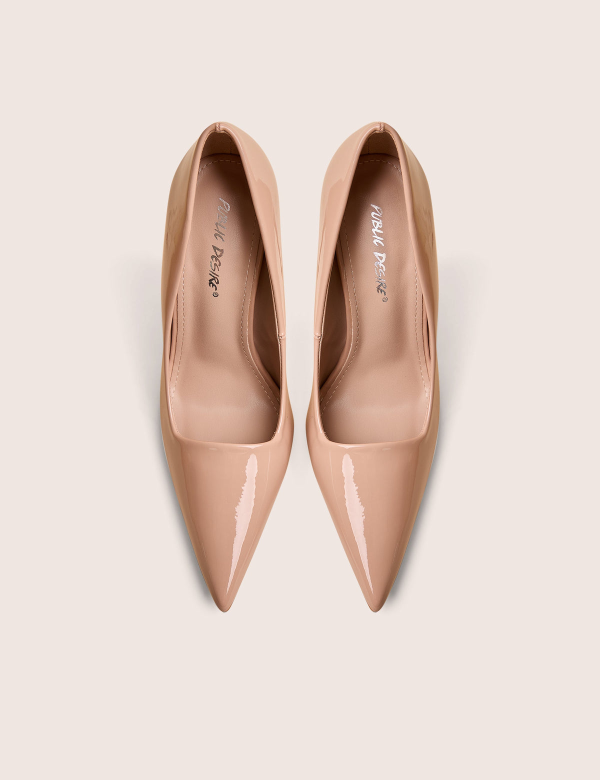 Caviar Nude Patent Pu Court Stiletto High Heels