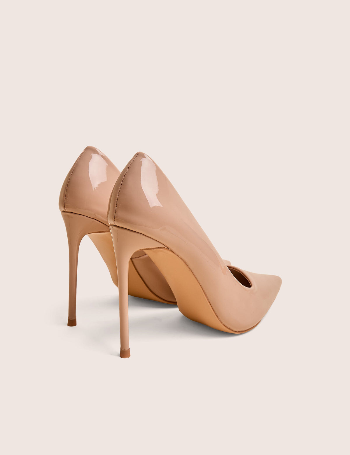 Caviar Nude Patent Pu Court Stiletto High Heels