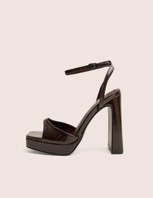 Resist Chocolate Patent Platform High Heels