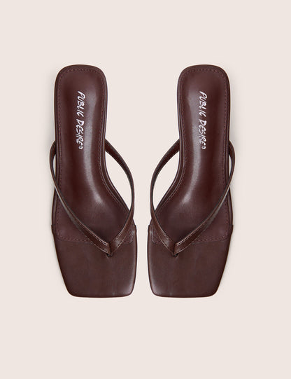 Everlast Chocolate Brown Thong Flip Flop Heels