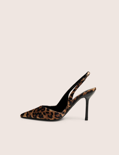 Extra Leopard Slingback Court High Heels