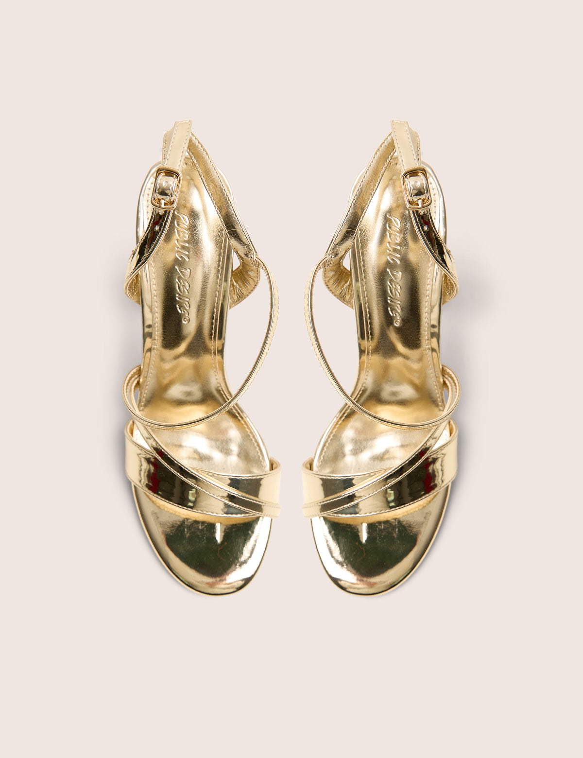 Grove Gold Metallic Round Toe Block Heels