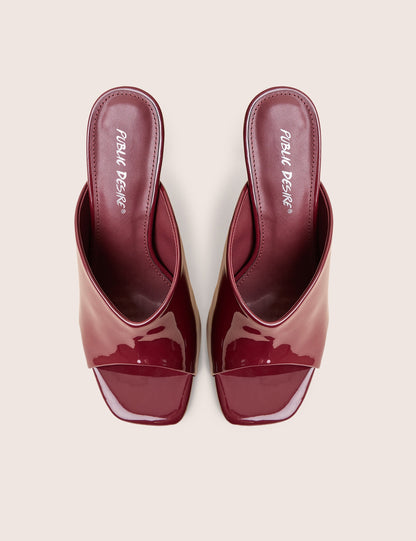 J'adore Burgundy Mule Heels