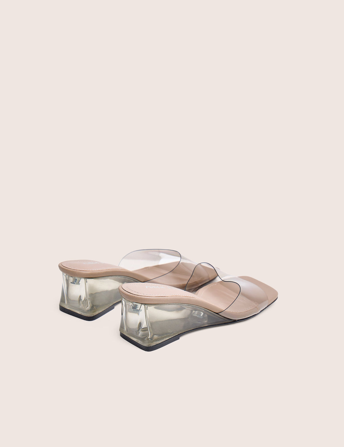 Juno Grey Perspex Slip on Mule Heels