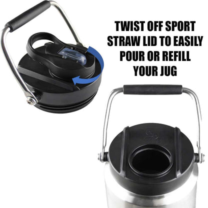 Half Gallon Jug with Silicone Base - Navy Black Ombre