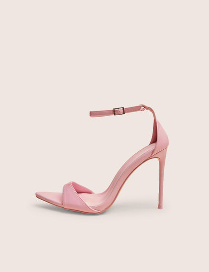 Kelisa Pink Pu Pointed Toe Barely There Stiletto High Heels