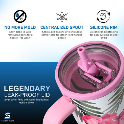 32oz Legend Series Shaker Bottle - Pink Hydrangea