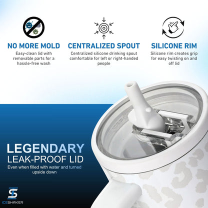 32oz Legend Series Shaker Bottle - White Leopard
