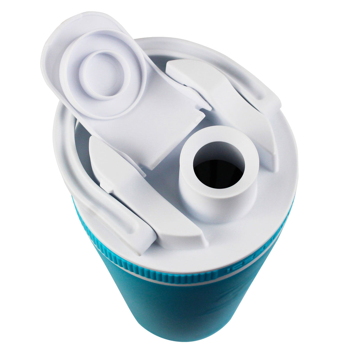26oz Shaker Lid - White Lid with Caribbean Blue Band