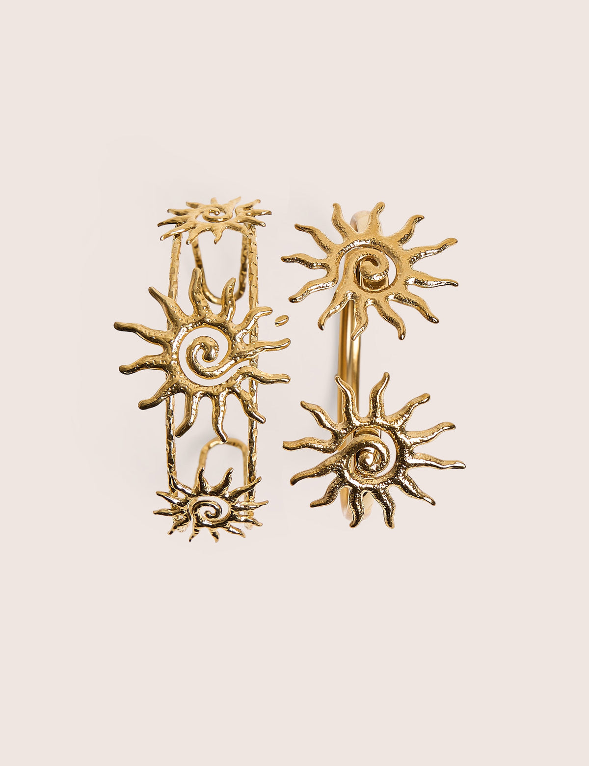 Pack of Two Sun Adjustable Bangles in Gold