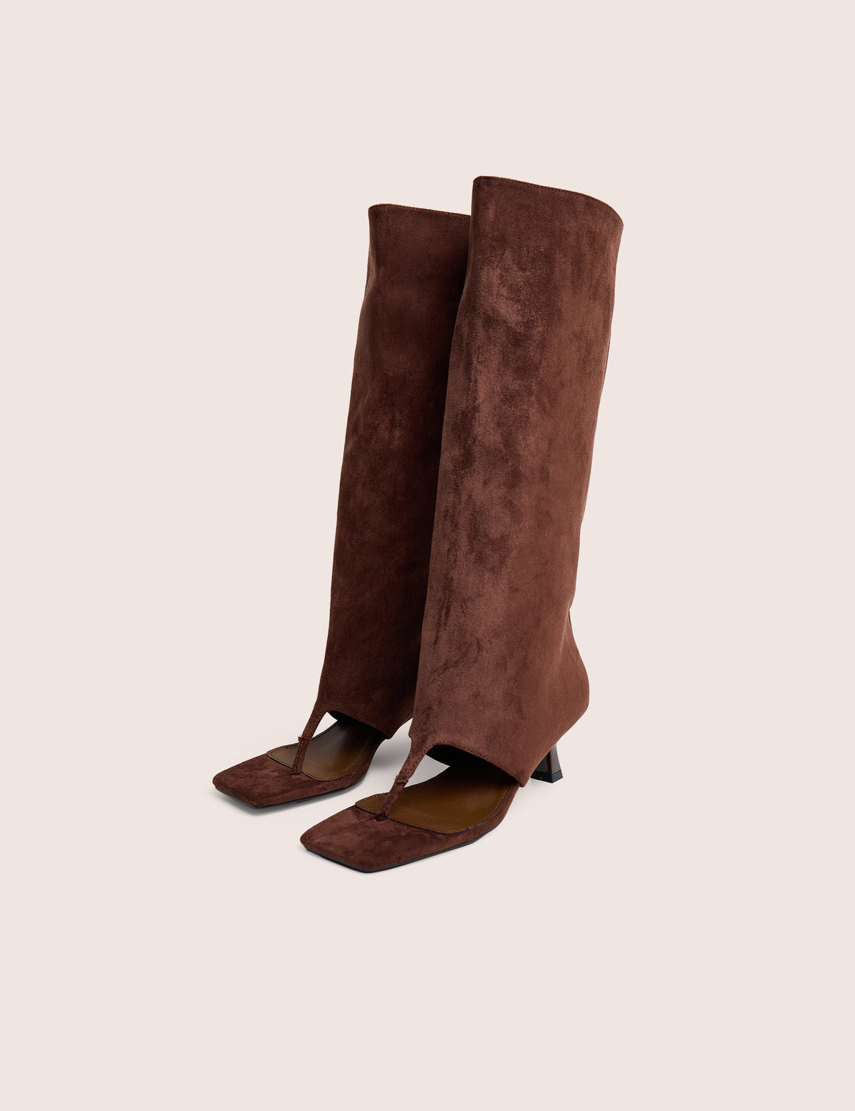 Margot Chocolate Peep Toe Knee High Boots