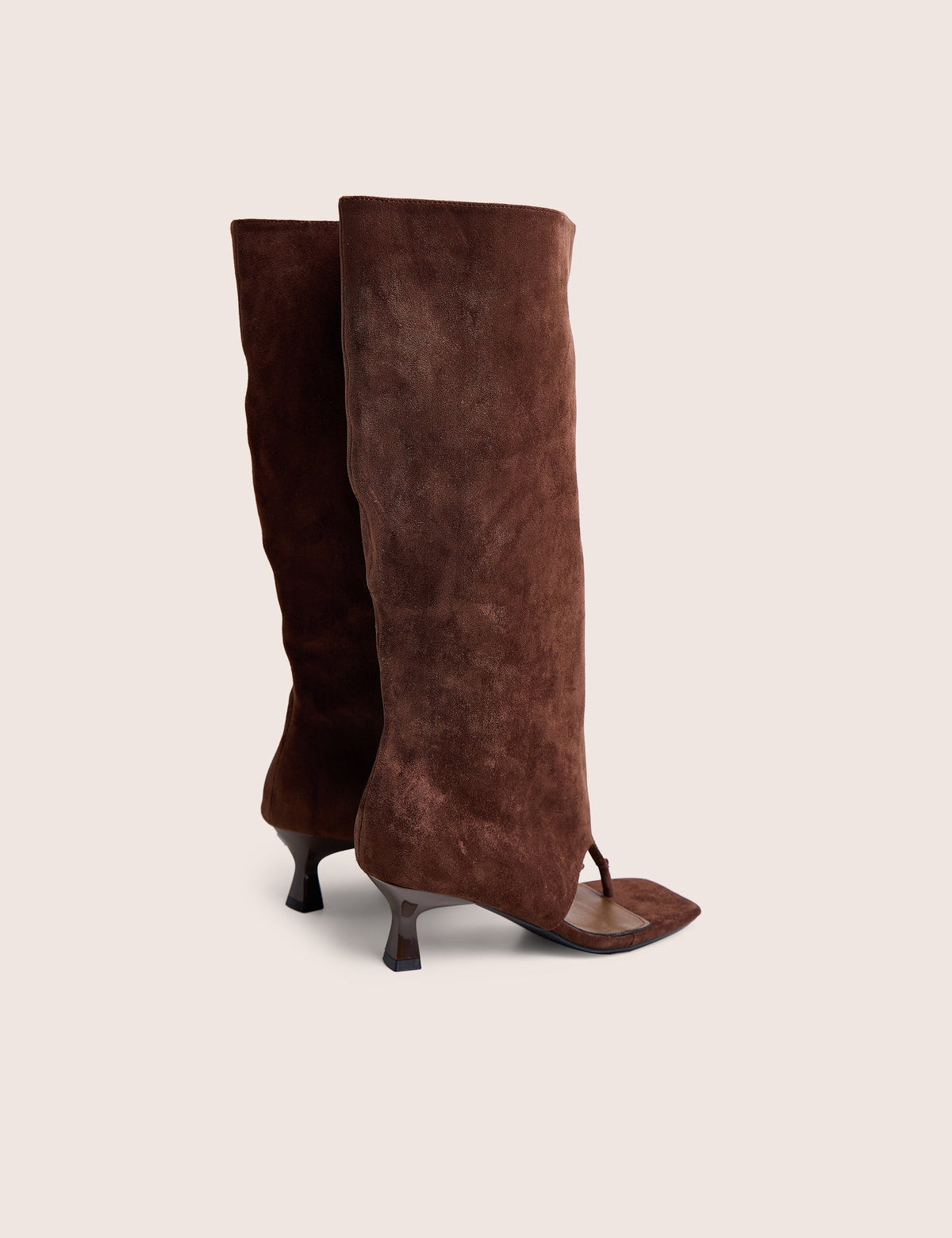 Margot Chocolate Peep Toe Knee High Boots