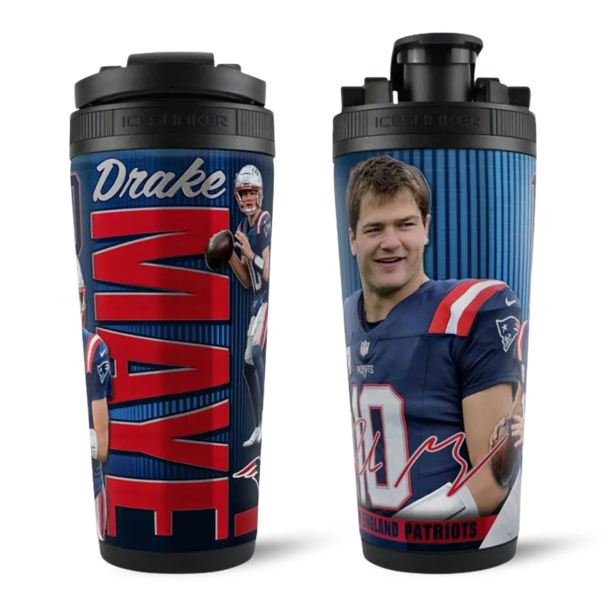 Official Drake Maye New England Patriots 4D 26oz Ice Shaker