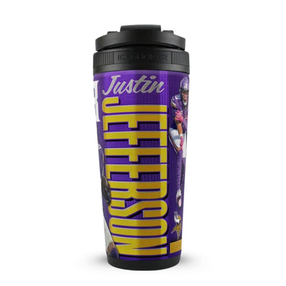Official Justin Jefferson Minnesota Vikings 4D 26oz Ice Shaker