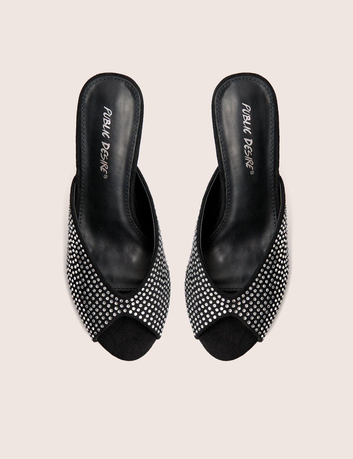 Norma Black Embellished Mule Heels