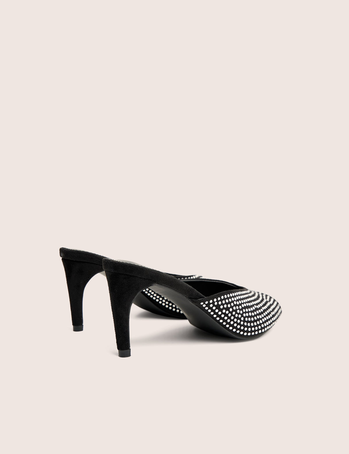 Norma Black Embellished Mule Heels