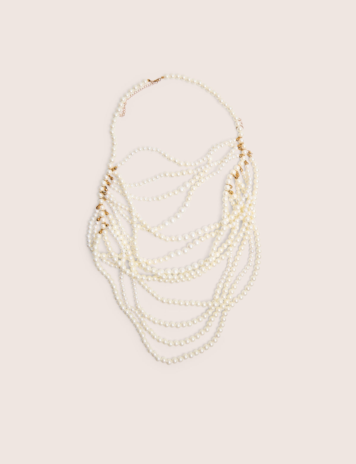 Layered Pearl Necklace & Body Chain White